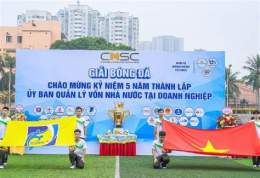 ảnh chụp màn hình bài phát biểu khai mạc giải bóng đá
