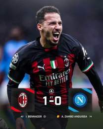 ảnh chụp màn hình kết quả bóng đá milan