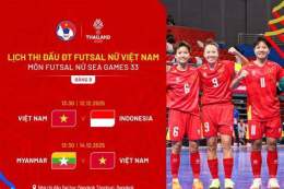 ảnh chụp màn hình lịch thi đấu bóng đá futsal nữ sea games 33