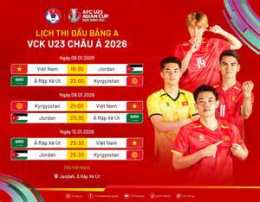 ảnh chụp màn hình lịch thi đấu bóng đá nam u23 hôm nay