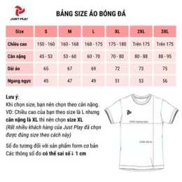 bảng size áo bóng đá amac