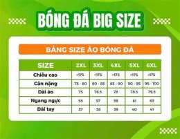 giao diện app bảng size áo bóng đá amac