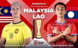 giao diện app bóng đá lào và malaysia