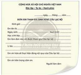 giao diện app đơn xin tham gia câu lạc bộ bóng đá