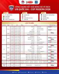 giao diện app giải bóng đá u15 quốc gia 2026