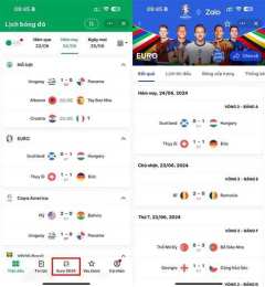 giao diện app kết quả bóng đá euro u19