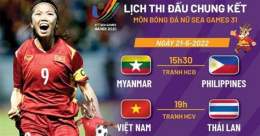 giao diện app lịch thi đấu trận chung kết bóng đá nữ sea games