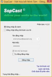 giao diện app link sopcast xem bóng đá