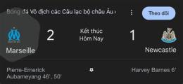 giao diện app marseille gặp câu lạc bộ bóng đá as monaco