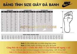 giao diện app size giày nike đá bóng