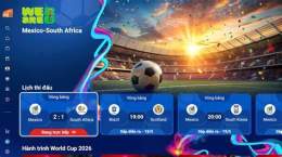 giao diện app truyền hình bóng đá world cup