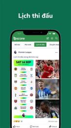 giao diện app tường thuật bóng đá hàn quốc
