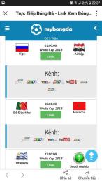 giao diện app xem truc tiep bong dá