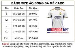 hướng dẫn sử dụng bảng size áo đá bóng châu âu