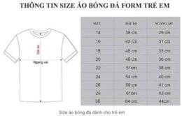 hướng dẫn sử dụng size áo bóng đá châu âu