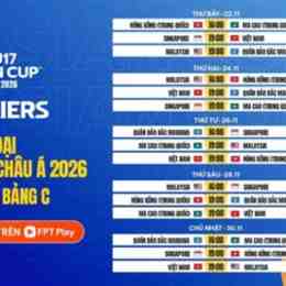 lịch bóng đá u 17 châu á 2026