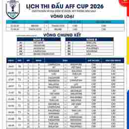 lịch đá bóng hyundai cup 2026