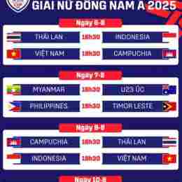 lịch đấu bóng đá đông nam á