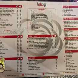 menu trà sữa bông điện biên phủ đà nẵng
