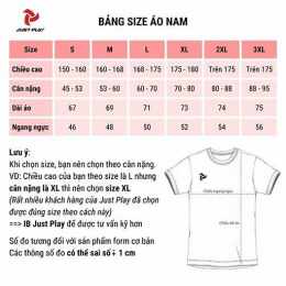 size áo đá bóng nữ