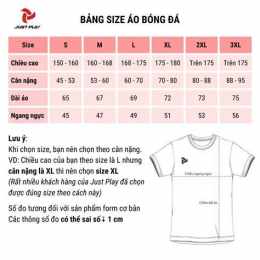 tính năng nổi bật bảng size quần áo bóng đá trẻ em