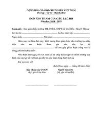 tính năng nổi bật đơn xin tham gia câu lạc bộ bóng đá