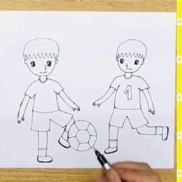 vẽ người đang đá bóng